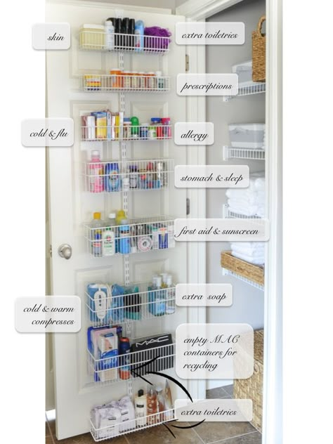 Organized Bathroom Linen Closet Anyone Can Have | Kelley Nan Bathroom Closet Storage, Bathroom Linen Closet, Linen Closet Storage, Bathroom Closet Organization, Casa Disney, Linen Closets, Organized Pantry, Diy Bathroom Storage, Medicine Storage