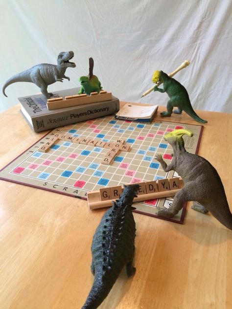 Dinovember Scrabble Toy Dinosaurs, Plastic Dinosaurs, Dinosaurs Figures, Dinosaur Funny, The Good Dinosaur, The Toys, Library Displays, Dinosaur Toys, Dinosaur Christmas