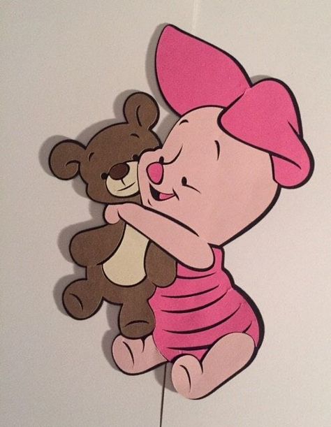 Piglet Drawing, Baby Piglet, Baby Winnie The Pooh, Winnie The Pooh Drawing, Piglet Winnie The Pooh, Baby Piglets, Disney Character Drawings, Disney Canvas Art, Disney Canvas