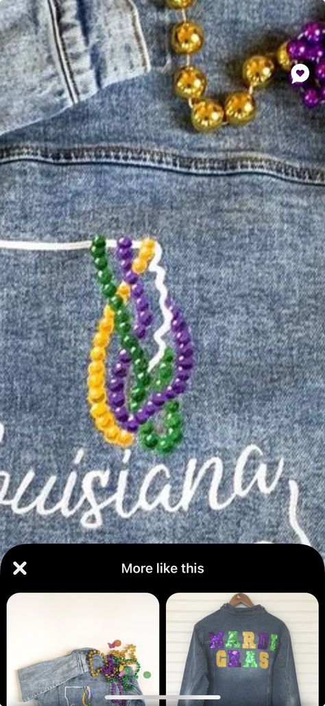 Blue Jean Jacket, Painted Denim, Blue Jean, Mardi Gras, Jean Jacket, Outfit Inspo, Blue