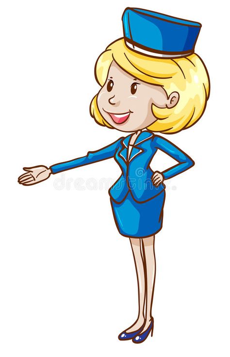 A simple sketch of a flight attendant. Illustration of a simple sketch of a flight attendant on a white background royalty free illustration Flight Attendant Drawing Easy, Flight Attendant Illustration, Flight Attendant Drawing, Easy Patterns To Draw, Plane Drawing, Corel Draw Design, Beginner Sketches, Pink And White Background, Easy Drawing Steps