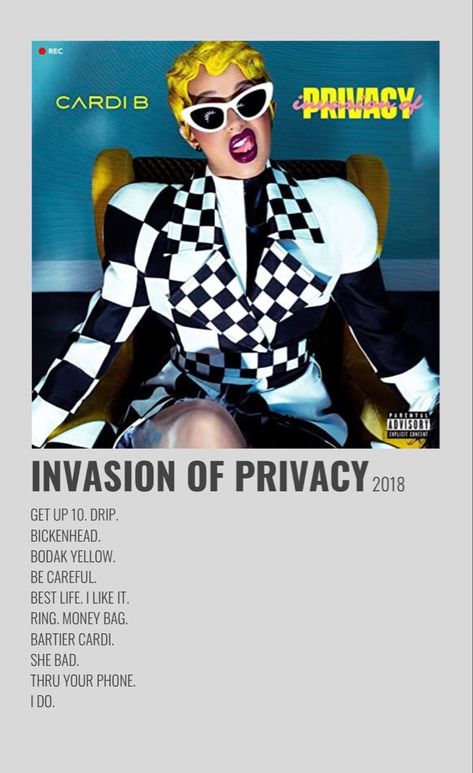 Polaroid Album Cover, Invasion Of Privacy, Polaroid Album, Aesthetic Polaroid, Minimalist Music, Music Poster Ideas, Vintage Music Posters, Film Posters Minimalist, Album Cover Poster