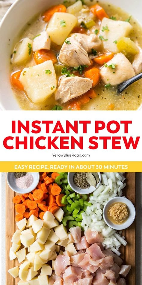 Instant Pot Chicken Stew Ninja Foodi Chicken Stew, Instant Pot Recipes Chicken Potatoes, Chicken Potato Stew Instant Pot, Instant Pot Leftover Chicken Recipes, Instant Pot Chicken Vegetables, White Wine Chicken Stew Instant Pot, Instapot Chicken Vegetable Soup, Insta Pot Chicken Stew Recipes, Pressure Cooker Stew Recipes