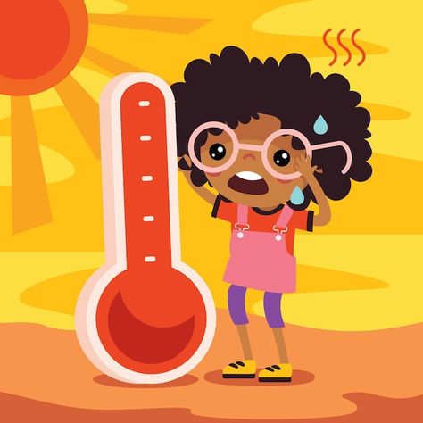 Vector hot weather and sunny day | Premium Vector #Freepik #vector #heat-stroke #sun-cartoon #hot-weather #sun-face Sunny Day Cartoon, Weather Humor, Sun Cartoon, Hot Weather Humor, Hot Sunny Day, Todays Weather, Sun Face, Day Day, Sunny Weather