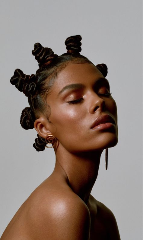 Bantu Knot Hairstyles, Tina Kunakey, Nude Lips, African Models, Marc Jacobs Beauty, Black Photography, Beauty Shoot, Beauty Shots, African Hairstyles