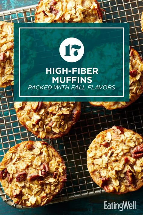 Fiber Rich Breakfast Recipes, High Fibre Muffins Healthy, High Fibre Baking, Healthy Fiber Muffins, High Fibre Breakfast Recipes, High Fiber Banana Bread, Healthy High Fiber Muffins, Protein Fiber Muffins, Gut Healthy Muffins