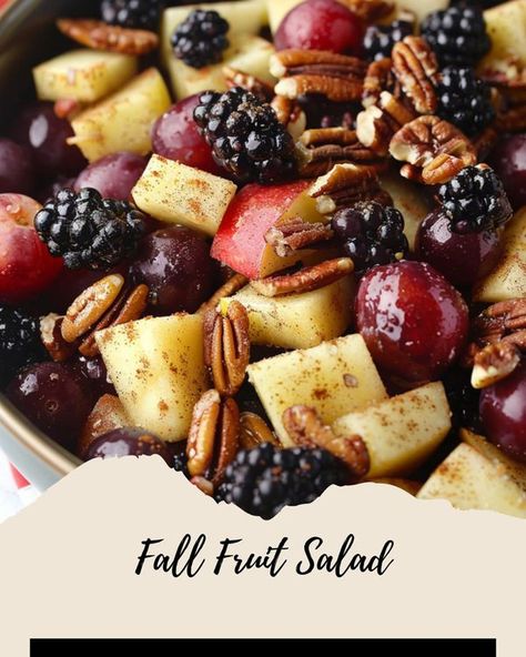 Fall Fruit Salad Thanksgiving Sides, Fall Fruit Salad Autumn, Autumn Fruit Salad, Fall Fruit Salad Recipes, Honey Crisp Apple Salad, Fruit Salad Fall, Apple Fruit Salad, Fall Fruit Salad, Thanksgiving Fruit Salad