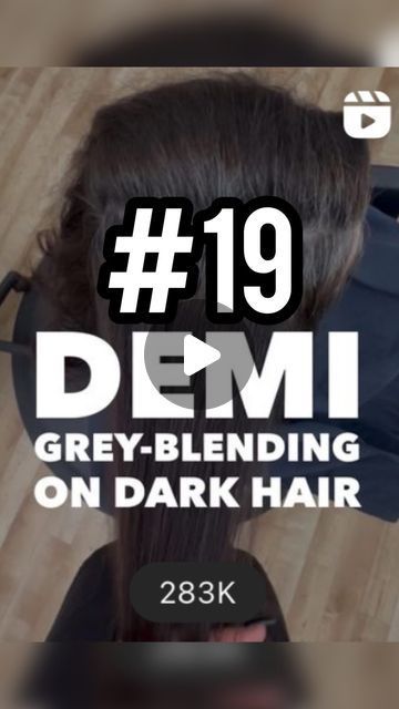 Emily Chen on Instagram: "No.19 of my top 20 reels of 2023 ✨ I know this one was posted only a few weeks ago, but APPARENTLY you all liked this DEMI grey-blending tutorial enough to launch it into my top 20 of the YEAR 🥰🤗   Also reposting as one of my entries for the brunette category at @hairbrained_awards 🤎  Details below 👇   My client wanted to transition from having a harsh permanent color demarcation line to having a softer growout with a translucent demi base. She also warned me during the consultation that her hair is “difficult” to lift & that no one has ever gotten her hair to lift past an orange. considering that she had years of overlapped dark permanent color, that statement seemed pretty on point. The reason we were able to lift her PAST the orange stage was due to applica Blending Gray Hair In Dark Hair, Grey And Dark Hair Color, Demi Gray Blending Brunette, Grey Blending On Dark Brown Hair, Grey Blending On Brown Hair, How To Blend Grays In Dark Hair, Hair Color Ideas For Brunettes Blending Grey, Dark Brunette Grey Blending, Brown Hair To Grey Transition