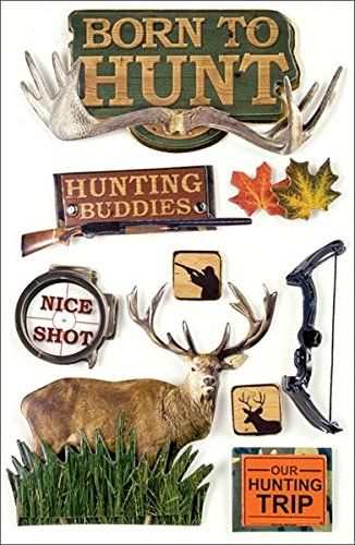 Paper House Productions STDM0006E 3D Cardstock Stickers Born to Hunt 3Pack >>> Continue to the product at the image link.(It is Amazon affiliate link) #s4s Hunting Party, Sticker Machine, Scrapbook Titles, Paper House, Hunting Trip, 3d Stickers, Scrapbook Printables, Scrapbook Album, Arts And Crafts Supplies