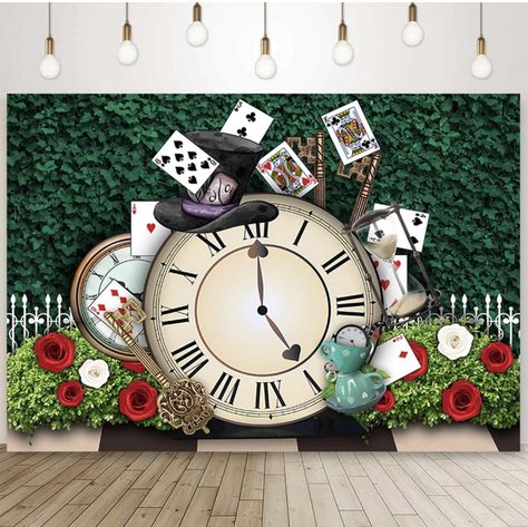 Alice In Wonderland Photography, Alice In Wonderland Background, Alice In Wonderland Props, Alice In Wonderland Decorations, Alice In Wonderland Aesthetic, Alice Tea Party, 1st Birthday Cake Smash, Tea Party Decorations, Alice In Wonderland Party