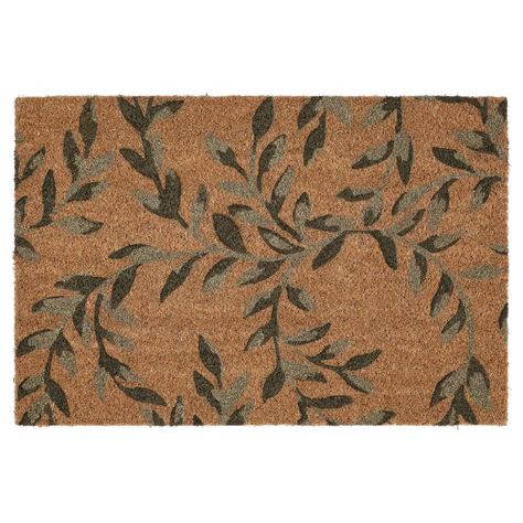 SPARKÄR Door mat, indoor, green leaves, 1'4"x2'0" This doormat is made from coir which comes from coconuts. The material is durable and perfect for the entrance. A natural, rustic look with a decorative leaf pattern. Coir is a strong, durable fiber which is ideal for doormats. Front Door Mat Indoor, Door Mat Indoor, Ikea Ireland, Decorative Leaves, Front Door Mats, Coir Doormat, Natural Latex, Welcome Mats, Leaf Pattern