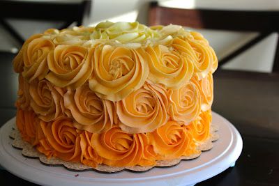 Orange and yellow cake - add apple jack figurine on top? Naked Cupcakes, Ombre Rose Cake, Gorgeous Desserts, Cake Pretty, Pumpkin Smash, Boys Cake, Fall Cake, Ombre Rose, Quinceanera Cakes