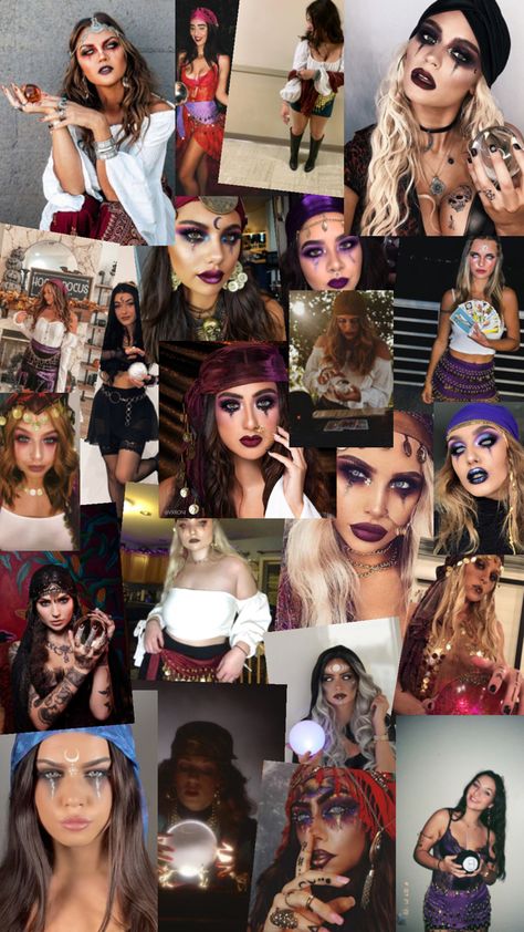 Halloween costume that is spooky and cute Halloween Fortune Teller Costume, Fortune Teller Halloween, Halloween Fortune Teller, Fortune Teller Costume, Halloween Makeup Pretty, Mermaid Halloween, Halloween Inspo, Fortune Teller, Halloween Makeup