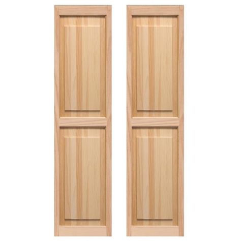 Free 2-day shipping. Buy AWC Exterior Wood Window Shutters Raised Panel 15"wide x 55"high Unfinished at Walmart.com Wood Window Shutters, Raised Panel Shutters, Window Shutters Exterior, Cedar Shutters, Exterior Of House, Wood Exterior, House Paint Colors, Wood Window, Outside House