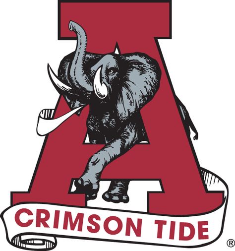 Alabama Crimson Tide Primary Logo (1974) - Elephant in the middle of a red A Alabama Mascot, Alabama Crimson Tide Football Wallpaper, Alabama Wallpaper, Alabama Elephant, Alabama Logo, Alabama Crimson Tide Logo, Alabama Football Roll Tide, Locker Mirror, Elephant Quilt