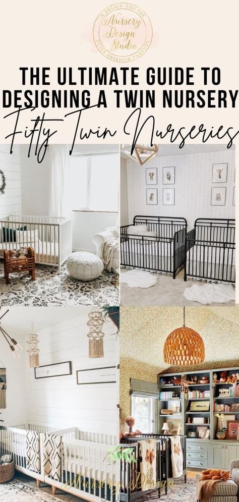 THE ULTIMATE GUIDE TO DESIGNING A TWIN NURSERY Two Cribs One Room Layout, Small Twin Nursery, Nursery For Twins, Twin Babies Nursery, Twin Nursery Gender Neutral, Twin Nursery Room, Twin Boys Nursery, Twin Girls Nursery, Gender Neutral Nursery Design