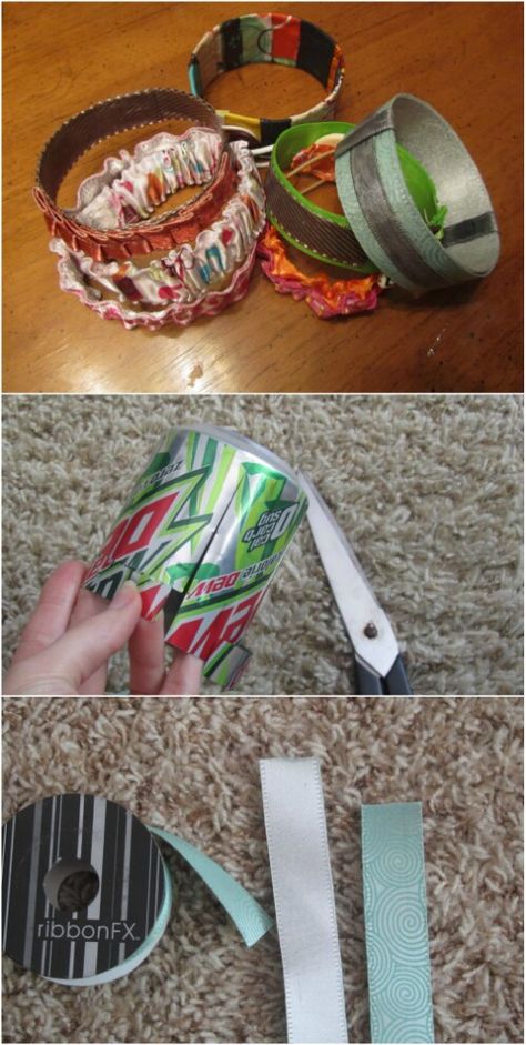 If you tend to drink a lot of soda, chances are you have a lot of soda cans lying around the house. Even if you typically recycle those cans for cash, there are things that you can do with empty soda cans that are even better than getting a few pennies for them at the recycling center. Soda Can Bracelet, Foil Crafts, Diy Soda, Aluminum Foil Crafts, Pop Can Crafts, Recycled Ideas, Recycle Projects, Soda Can Art, Soda Can Crafts