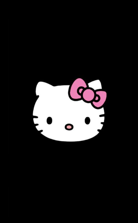 Pink And Black Hello Kitty Wallpaper, Hello Kitty Black Background, Dark Hello Kitty Wallpaper, Black Hello Kitty Wallpaper, Black And Pink Hello Kitty, Hello Kitty Wallpaper Black, Pink Hello Kitty Wallpaper Iphone, Hello Kitty Room Decor, Hello Kitty Wallpaper Hd