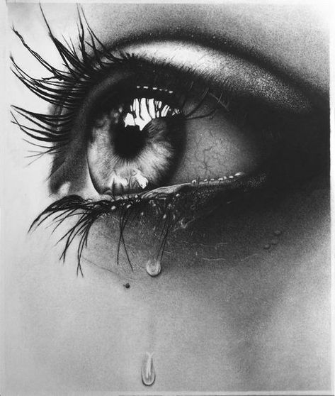 An Eye, Eyelashes, Lashes, Pencil, Black And White, Water, White, Black, Art