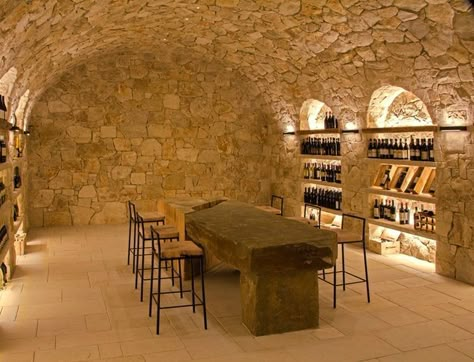 Stone Wine Cellar, Cellar Basement, Underground Cellar, Cave A Vin, Wine Cellar Basement, Wine Cave, Home Wine Cellars, Wine Tasting Room, Wine Cellar Design