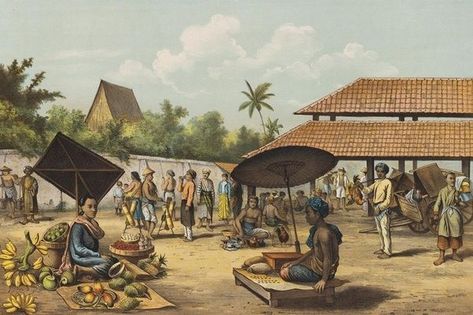 (1) Why are the Javanese more culturally productive & influential than other Maritime Southeast Asian Austronesian societies; Kulintang & Calempong from Javanese gamelan, Batik motifs in Maluku & Papua, Adjung Sulu & Malay Jong from Javanese Jung? - Quora Tempo Doeloe, Picture Composition, School Illustration, Dutch East Indies, Indonesian Art, Animation Sketches, Dutch Colonial, East Indies, Historical Painting