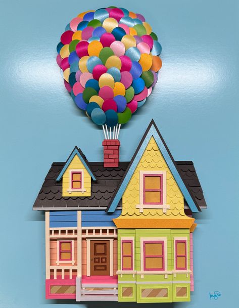 Cut Paper14 x 18 inchesFramedInspired by Pixar's Up Up Movie House, Disney Movie Up, Art Classroom Posters, Summer Workshop, Up Pixar, Up Movie, Classroom Idea, Holiday Classroom, Adventure Is Out There