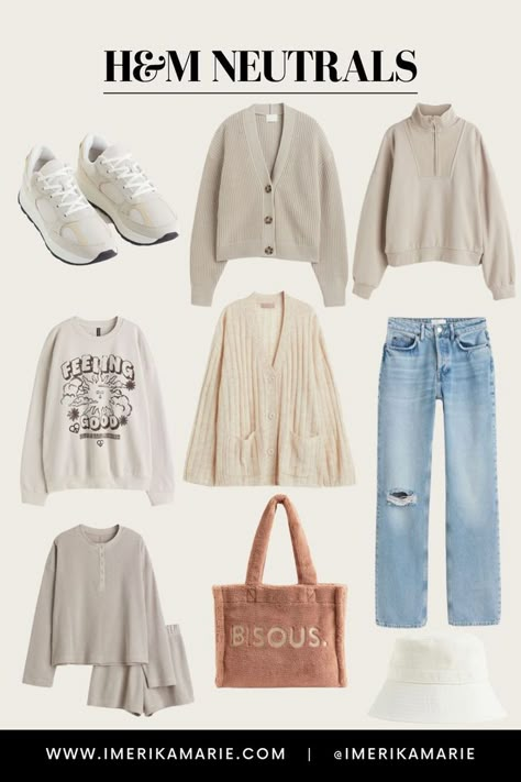 Neutral Clean Outfits, H&m Cardigan Outfit, Outfit With Beige Cardigan, H&m 2023, H&m Cardigan, H M Clothes, H&m Basics, White And Cream Outfits, Casual Outfits Beige