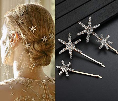 Star Hair Pins, Bridal Hair Barrettes, Starry Wedding, Fantasy Inspo, Decorative Hair Pins, Royalty Core, Character Hair, Bride Hair Clips, Witch Style