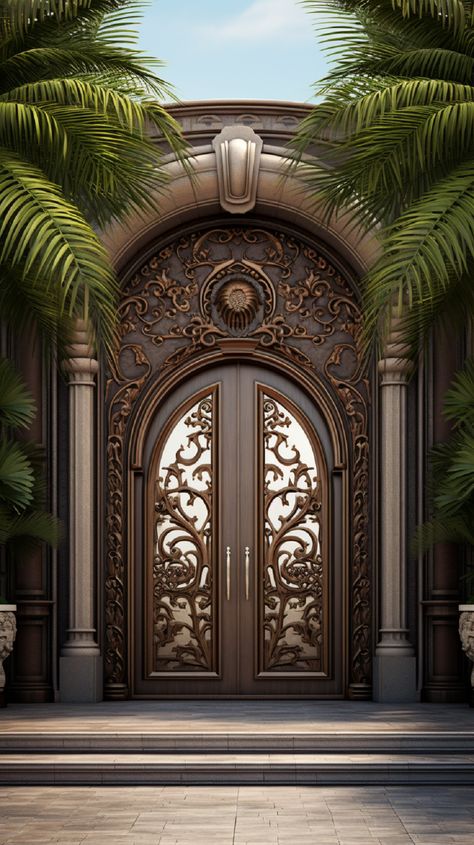 Wallpaper background Vintage Entrance Door, Grand Front Door Entrance, Mansion Front Door, Grand Front Door, School Gates, Main Door Design Photos, Best Front Doors, Iron Entry Doors, Door Design Photos