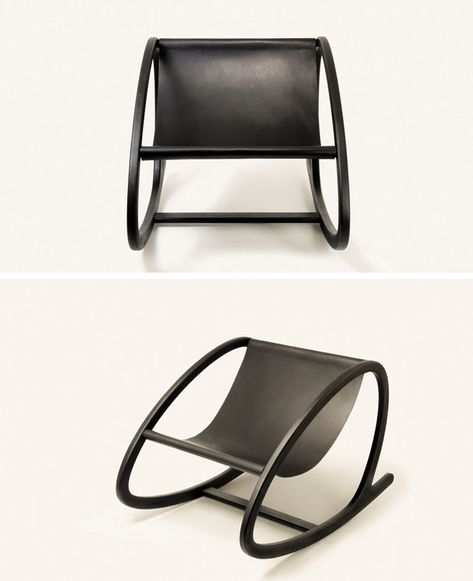 Design studio Objects & Ideas have crafted a modern wood and leather rocking chair named 'Wye'. #RockingChair #ModernFurniture Leather Rocking Chair, Contemporary Rocking Chair, Pedicure Chairs For Sale, Comfy Living Room Furniture, Modern Rocking Chair, Furniture Design Chair, Leather And Wood, Cozy Chair, Office Furniture Design