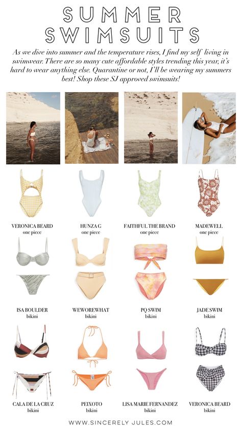 Summer Swimsuits – Sincerely Jules Swimsuit Mood Board, Soft Natural Swimsuit, Dear Summer Me, Italy Swimwear, Closet Categories, Swimsuit 2024, Trending Bathing Suits, Fashion Terminology, Isa Boulder