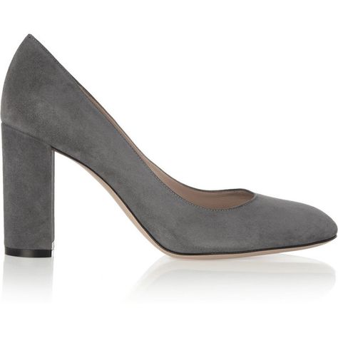 Gianvito Rossi Suede pumps ($430) ❤ liked on Polyvore featuring shoes, pumps, heels, grey, gray suede shoes, grey slip on shoes, gray shoes, heels & pumps and round toe pumps Grey High Heels, Holly Fulton, Grey Pumps, Chloe Shoulder Bag, Shoes Pumps Heels, Block Heel Pumps, Grey Heels, Gray Shoes, Classic Gray