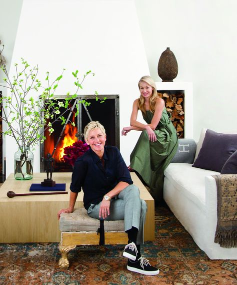 Portia De Rossi Style, Ellen Degeneres Home, Lesbian Chic, Celebrity Interiors, Architecture Digest, Furniture Design Competition, Clements Design, Ellen Degeneres And Portia, Ellen And Portia