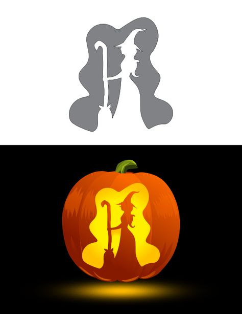 Printable Beautiful Witch Side View Pumpkin Stencil Hocus Pocus Pumpkin Carving Stencils, Pumpkin Carving Witch, Witch Stencil, Witch Pumpkin Carving, Sun And Moon Pumpkin Carving Stencil, Cinderella Pumpkin Carving Stencil, Witch Pumpkin Carving Stencils, Witch Pumpkin Stencil, Harry Potter Pumpkin Carving