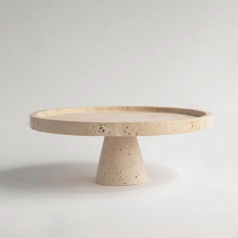 For Sale on 1stDibs - Put your delectable desserts on a pedestal with this gorgeous travertine cake stand from Kiwano. Hand crafted by Turkish artisans, this stylish display Cake Background, Pastry Stand, Marble Cake Stand, Marble Mirror, Round Wedding Cakes, Marble Rings, Timeless Interior, Hexagon Coasters, Concept Shop