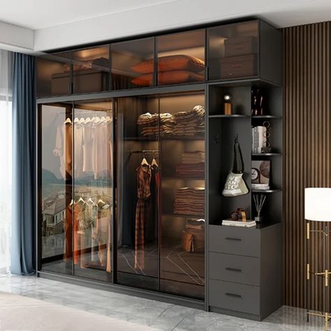 Closets Luxury, Almirah Designs Bedrooms, Cupboard Clothes, Open Closets, Almirah Designs, Minimalist Shelves, Cabinet Modern, Luxury Closets Design, Open Closet