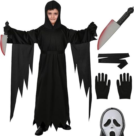 Scary Scream Costume for Kids Ghost Face Mask Boys Costume Halloween Cosplay Costum Ghost Face Costume, Scary Kids Costumes, Scary Scream, Scream Costume, Ghost Face Mask, Scary Kids, Costume For Kids, Scary Halloween Costumes