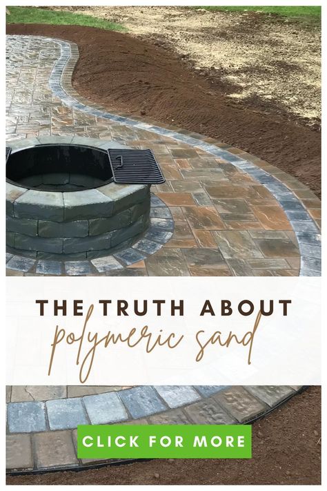 The conversation around polymeric sand is one of the most important parts of your project behind its drainage and base. Polymeric sand allows for proper drainage over your pavers while allowing for a small amount of water to penetrate the ground. Additionally, it allows a patio to “breathe” and move with freeze and thaw cycles. Sand Leveling Yard, Sand Building Ideas Beach, Polymeric Sand Pavers, Unilock Bristol Valley Fossil Pavers, Polymeric Sand, Sand Pit, Beautiful Backyards, Backyards, The Truth