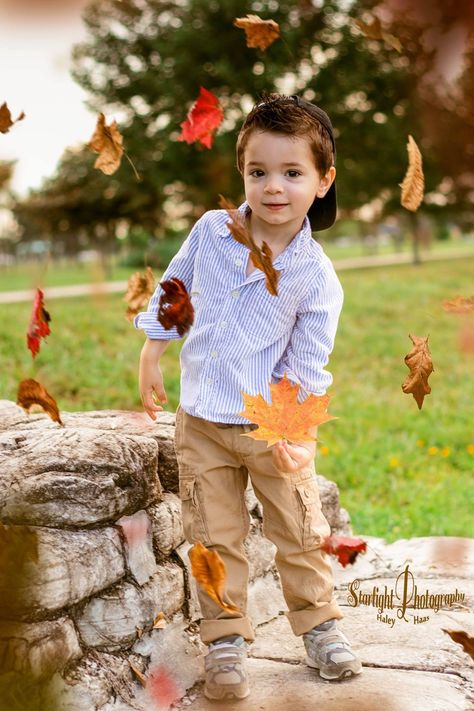 Fall photo shoot with 3 year old boy. Whimsical Portraits, Fall Baby Pictures, Fall Photo Shoot Outfits, Toddler Photoshoot, Boy Photo Shoot, Toddler Photos, Toddler Photography, Fall Photo, Toddler Fall