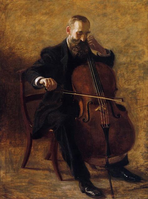 ART & ARTISTS: Thomas Eakins - part 3 Thomas Eakins, Cello Player, Cello Music, Musical Art, Painting Reproductions, Art Music, American Artists, American Art, Music Art