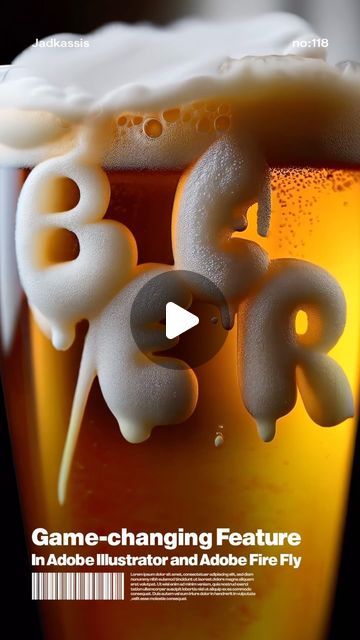 Jad Kassis 🧠 on Instagram: "Here’s how to turn your text into a Beer foam texture and animate it. I used Adobe Firefly, Adobe Illustrator, and Luma AI.

I’ll provide daily Adobe tips 👍 

remember to save them! ✨

Music: RIALIANS ON EARTH - GLUE 
Animated by: ERAN SHAYSH

#graphicdesign #graphicdesigner #illustrator #adobefirefly #adobe 
#adobeillustrator

Is it useful?" Adobe Animate Animation, Foam Illustration, Photoshop Animation Tutorial, Adobe Capture, Adobe Tips, Beer Graphic Design, Foam Texture, Adobe Firefly, Creative Collaboration