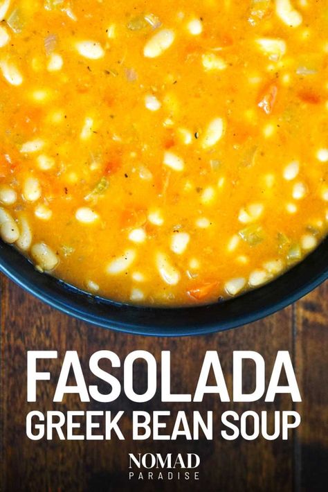 Fasolia Recipe, Mediterranean Soup, Butter Bean Soup, Navy Bean Soup, Gourmet Soup, Diet Soup Recipes, Bean Soup Recipe, Close Family, Greek Flavors