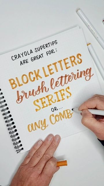 Crayola Marker Calligraphy, Crayola Supertips Calligraphy, Crayola Calligraphy, Crayola Supertips, Learn Hand Lettering, Designs Stickers, Lettering Guide, Crayola Markers, Bookmark Card