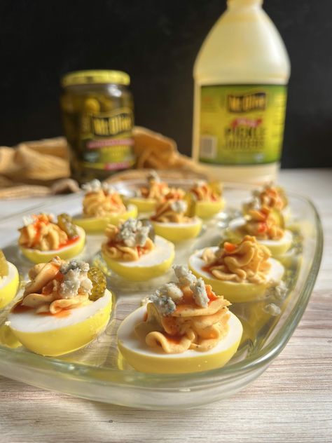 Deviled Eggs Pickle, Buffalo Deviled Eggs, Brine Chicken, Pickled Eggs, Pickle Slices, Deviled Eggs Recipe, Recipe Roundup, Christmas Appetizers, Cooking Instructions