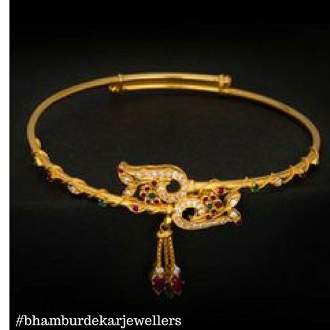 Gold Designer Armlet...bhamburdekarjewellers Kumari Kandam, Gold Neckles, Armlet Gold, Latest Indian Jewellery, Arm Bracelets Upper, Beyond Imagination, Black Beads Mangalsutra Design, Arm Jewelry, Gold Pendant Jewelry