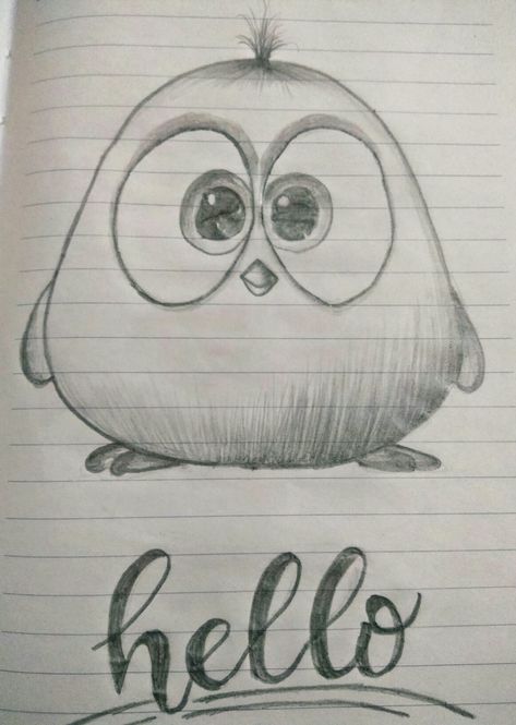 Drawing Angry Birds, Angry Birds Drawing Art, Angry Bird Sketch, Drawing Ideas Easy Birds, Drawing Ideas Easy Doodles Sketches Pencil, Bird Sketch Easy, Simple Pencil Drawing Images, Angry Birds Drawing, Angry Sketch