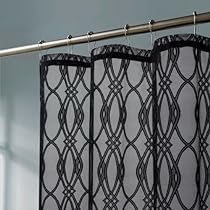 Goth Bathroom Ideas, Unique Trellis, Dark Shower Curtain, Curtain Aesthetic, Bathroom Decor Black, Curtain Elegant, Lace Shower Curtains, Aesthetic Shower, Luxury Shower Curtain