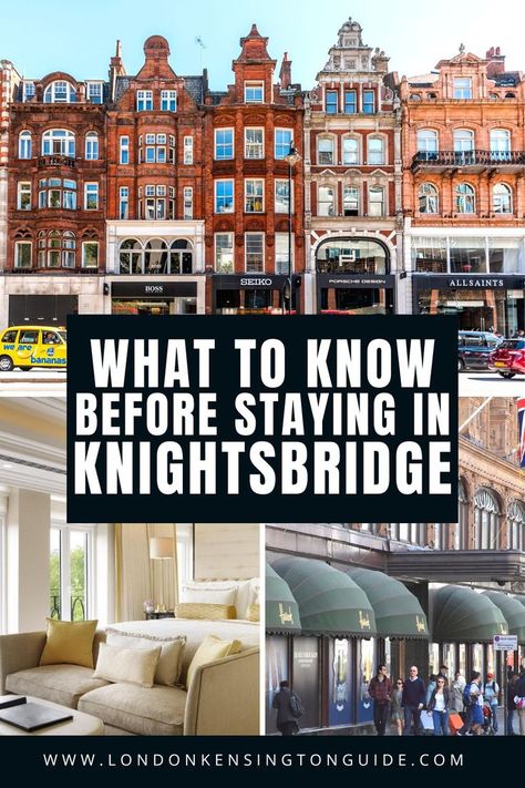 Guide to staying in Knightsbridge. Famous for its luxurious boutiques and prestigious hotels, there are many fun things to do in Knightsbridge. Click to read our guide to staying in Knightsbridge. From the best restaurants in Knightsbridge, best shops and tourist attractions that you shouldn't miss in #Knightsbridge | Where to stay in #London #harrods #bromptonroad London Vacation Outfits, Where To Stay In London, London Harrods, Knightsbridge London, Shopping District, London Kensington, London Vacation, Travel Guide London, Day Trips From London