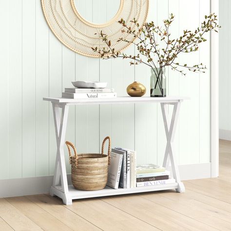 Coastal Console, Coastal Farmhouse Style, Console Table Wood, Farmhouse Console Table, Coastal Farmhouse, Wood Console Table, Table Wood, Entry Table, Wood Console