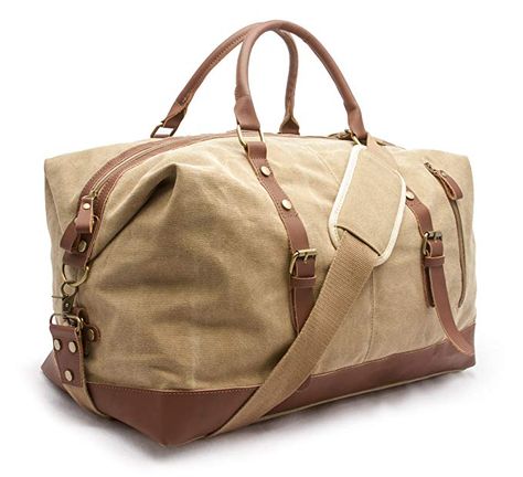 Amazon.com | Sweetbriar Vintage Canvas Duffle Bag - Classic Weekender Travel Duffel | Travel Duffels Nike Duffel Bag, Best Travel Tote, Travel Backpack Essentials, Phone Essentials, Mens Duffle Bag, Extra Large Tote Bags, Canvas Weekender Bag, Carry On Tote, Canvas Duffle Bag